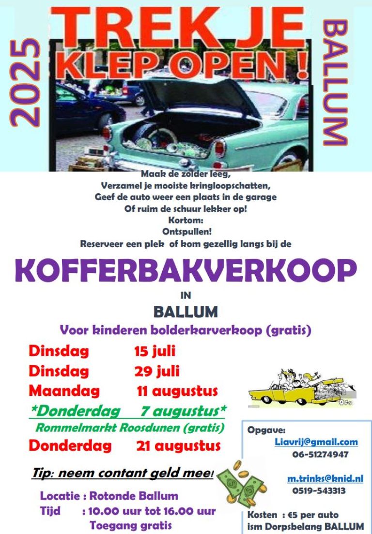 Kofferraumverkauf - VVV Ameland