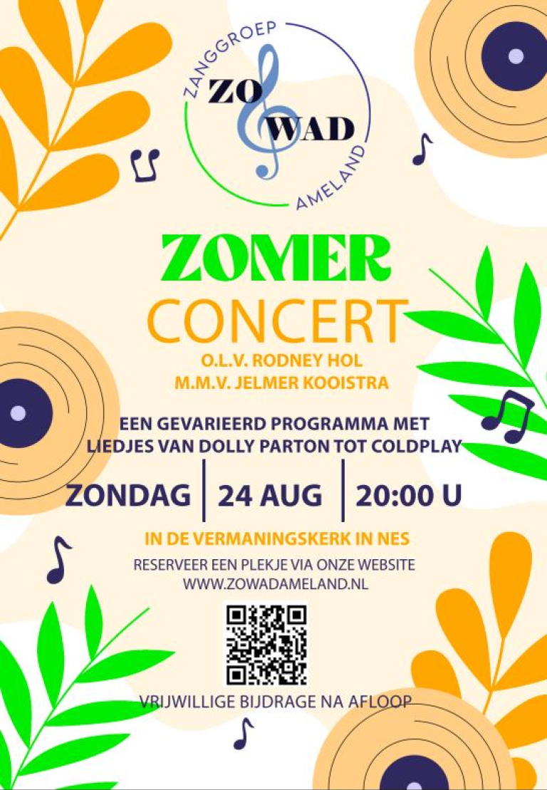 Zo Wad, zomer concert  - VVV Ameland